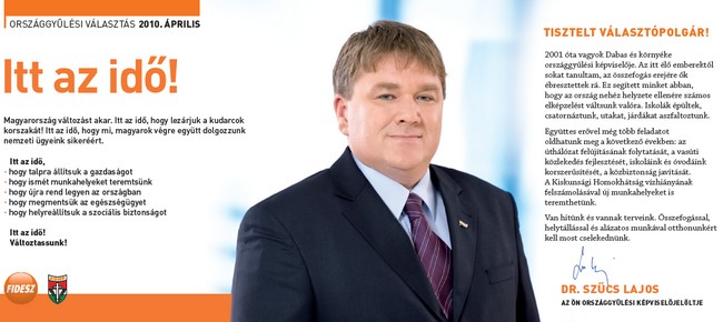Dr. Szűcs Lajos, Pest megye 14. választókerületének Fidesz-KDNP által támogatott képviselőjelöltje
