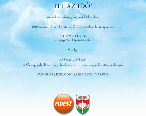 Meghívó az Örkényben rendeezendő lakossági főrumra