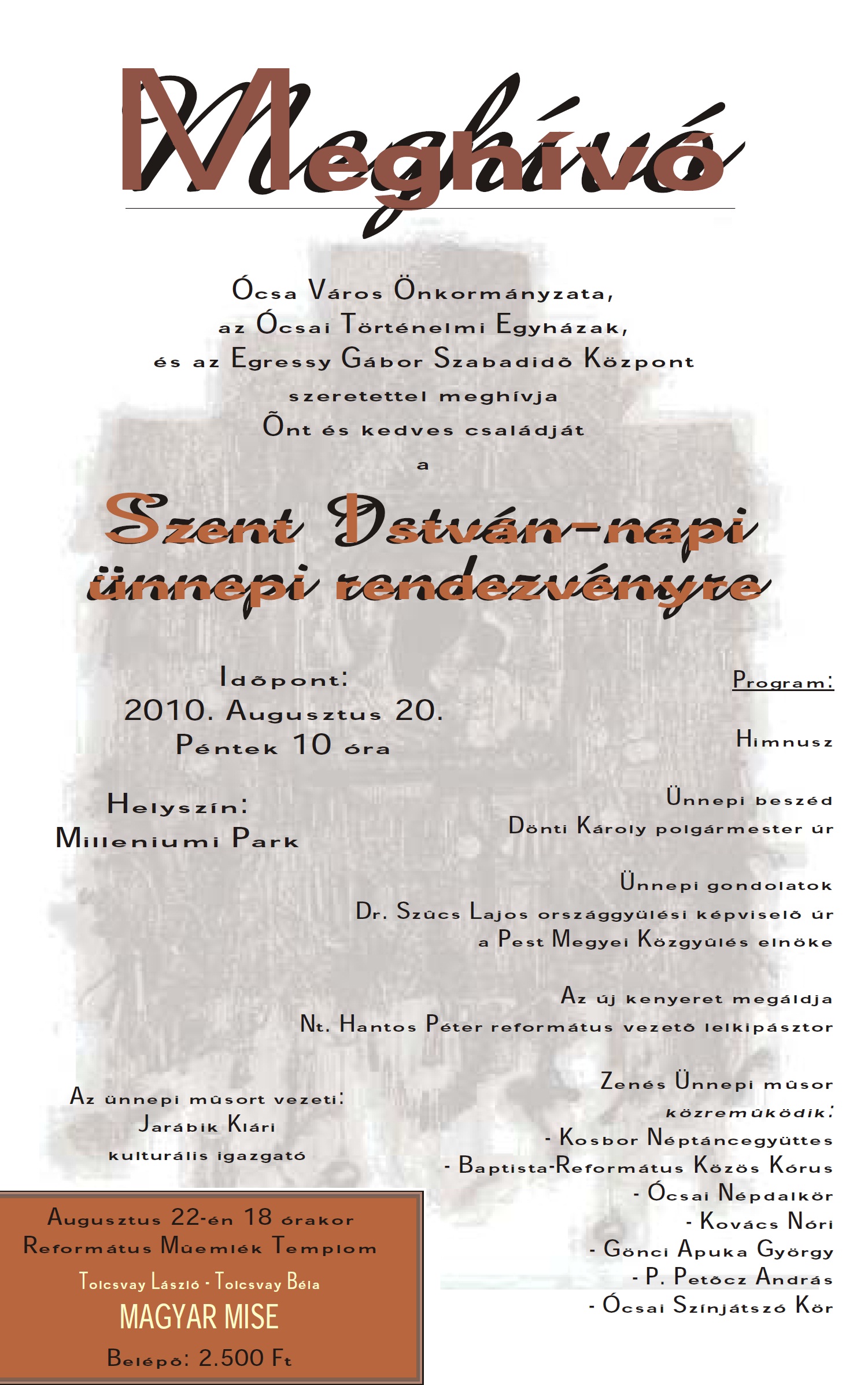 Szent István-napi rendezvény Ócsán 